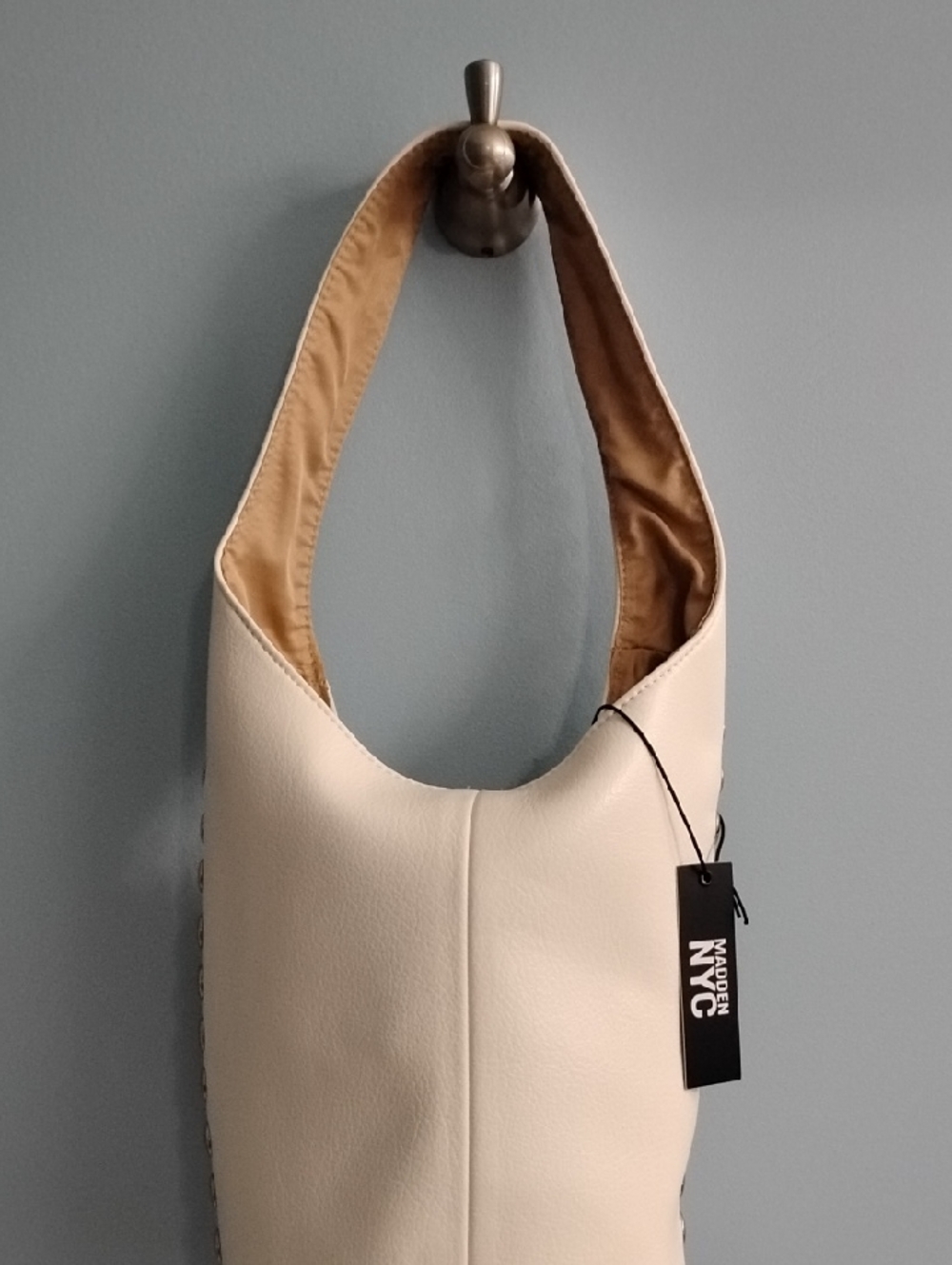 NWT Steve Madden Cream Shoulder Bag with Tan Lining